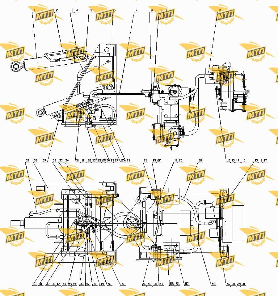 Hose from distribution valve to lift cylinder