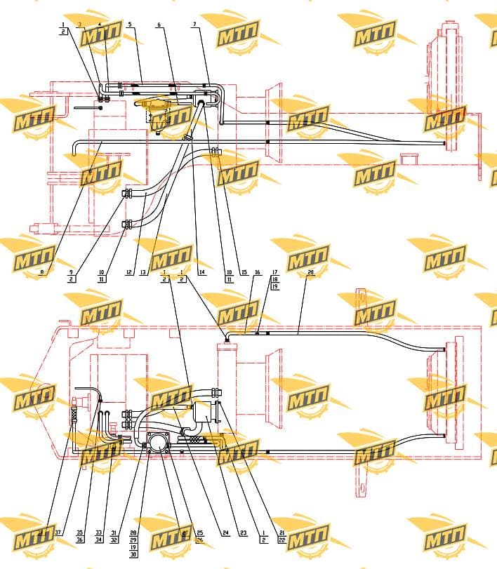 Cooler oil-inlet/outlet hose