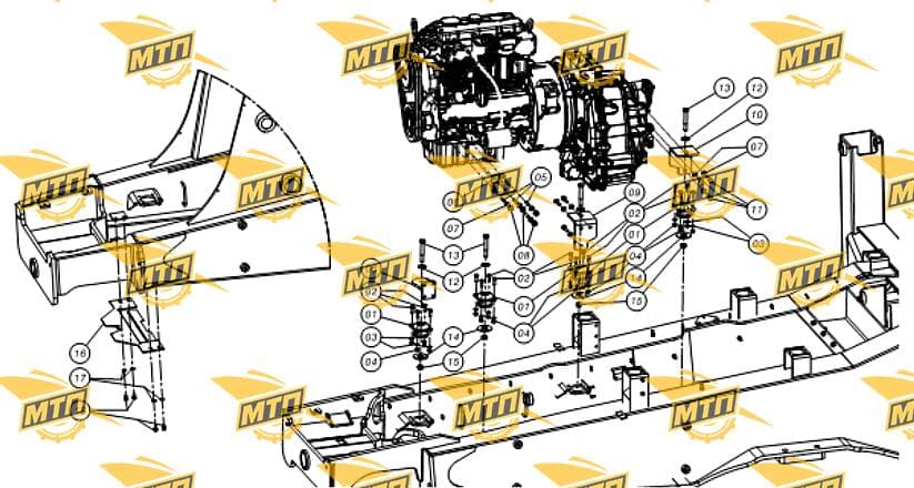 BRACKET, ENGINE - MAIN FRAME